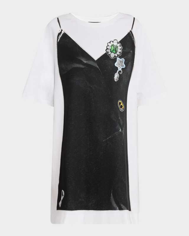 Trompe LOeil Print Mini T-Shirt Dress